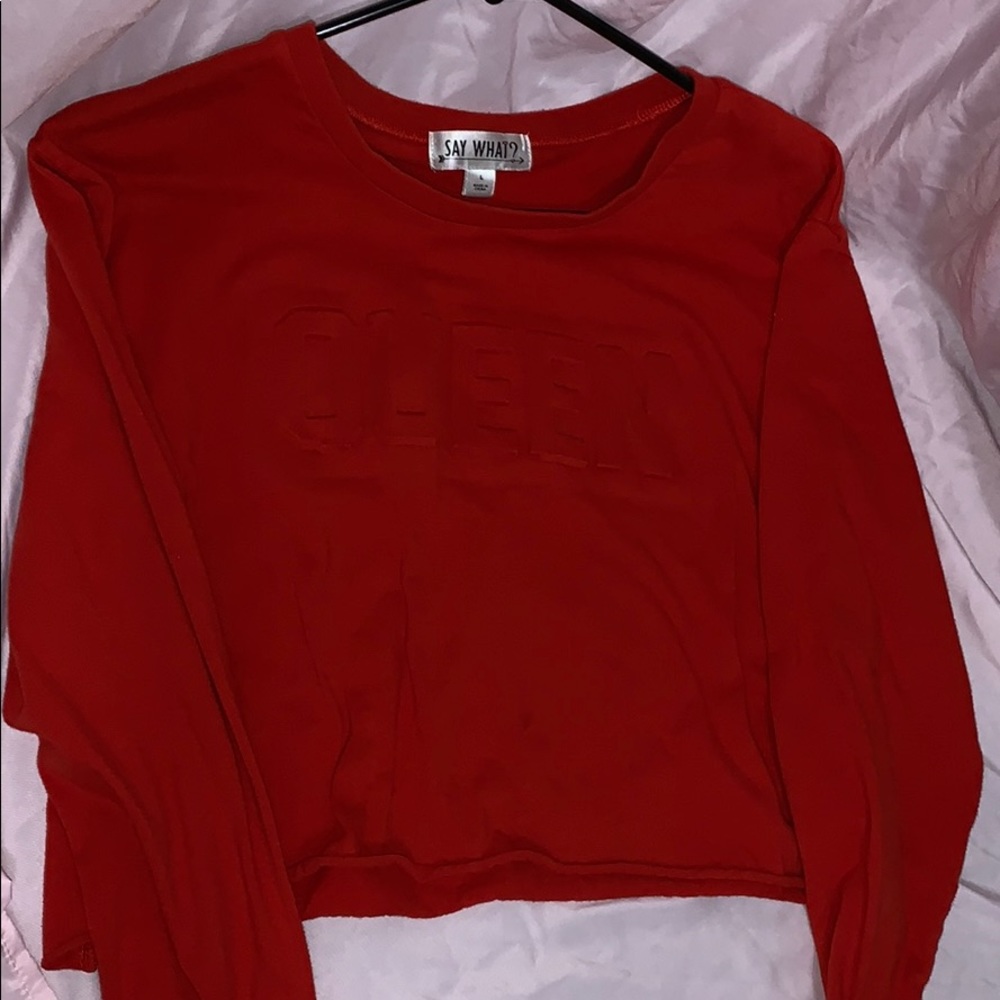 Red Long Sleeve Crop